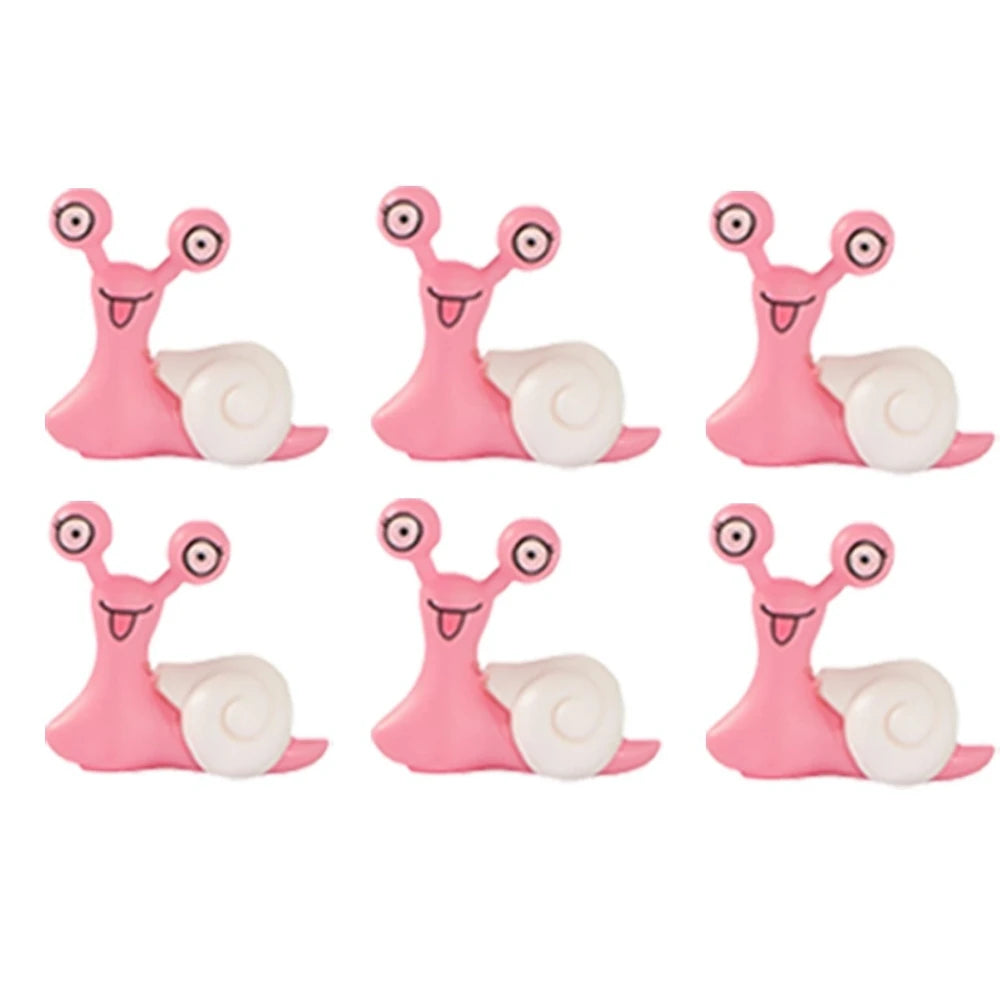 2-8 PCS Miniature Resin Snail Figurine – Cute Garden Ornament for Fairy Dollhouse, Bonsai Plant Decor & Terrarium Oasis Select Pink-6pcs