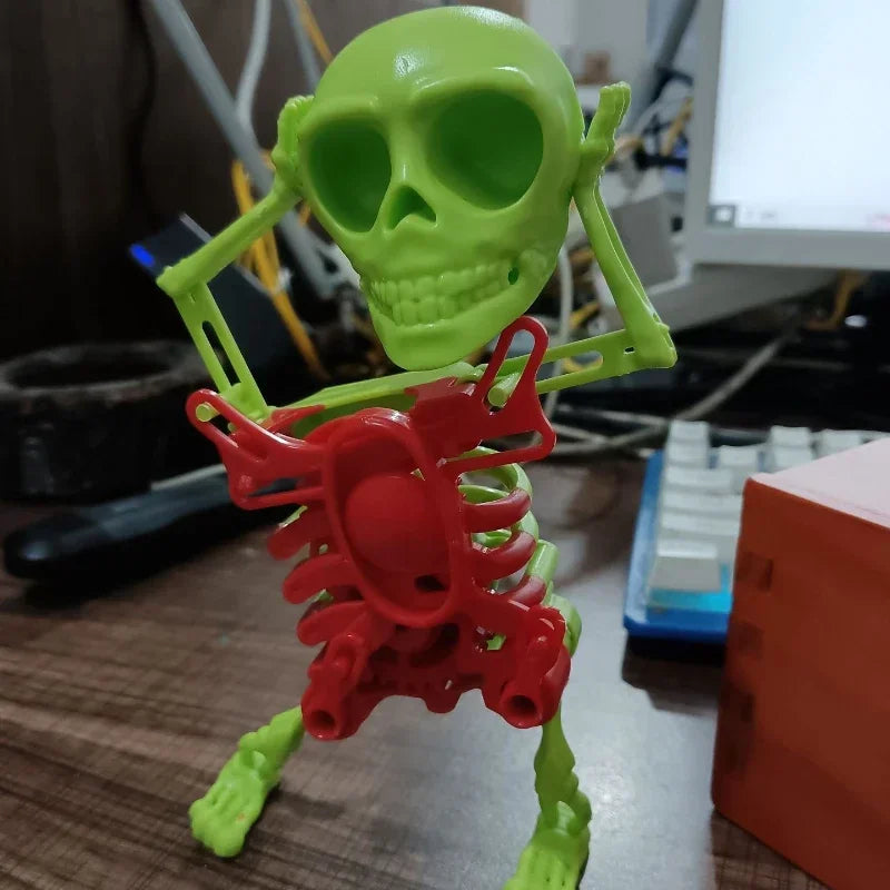 3D Skeleton Man Dancing Dancing Skull Ornament Dancing Ornament Sculpture Figurine Statue Home Office Decoration Gift Oasis Select 1pc-green