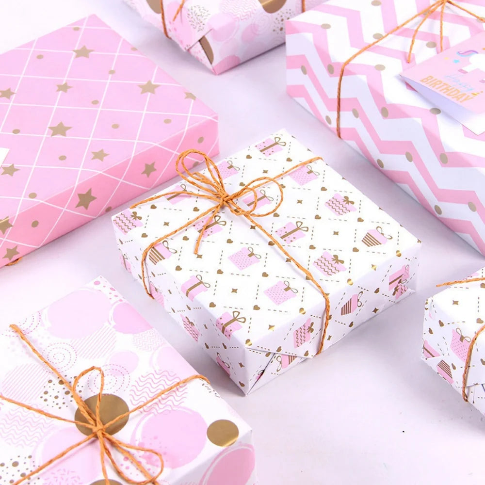 Pink Glitter Marble Christmas Wrapping Paper | DIY Gift Wrap