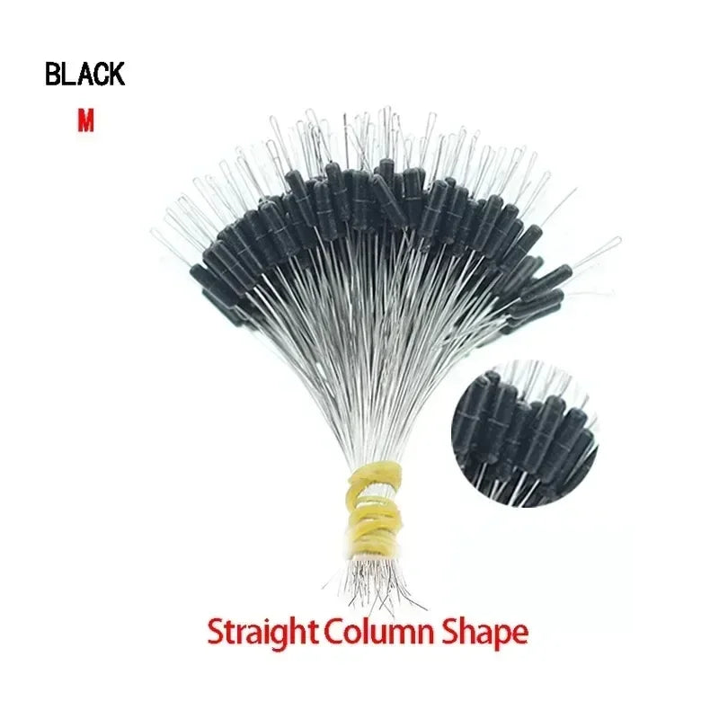 1/2Set Silicone Space Bean Oval Stopper Bobber Profession Fishing Float Resistance Anti-Strand Fish Line Fishing Gear Oasis Select Black M