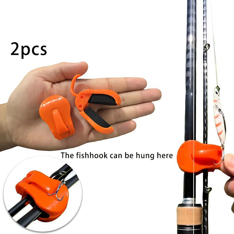 2Pcs Quick-Attach Fishing Rod Clip Tool-Free 1-Hand Holder For Freshwater Rods Storage Racks Secure Grip Tackle Organizer Oasis Select orange