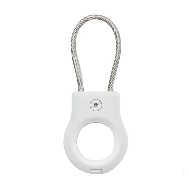 Waterproof Apple AirTag Case with Steel Cable Keychain Holder AirTag Protective Case Oasis Select WHITE