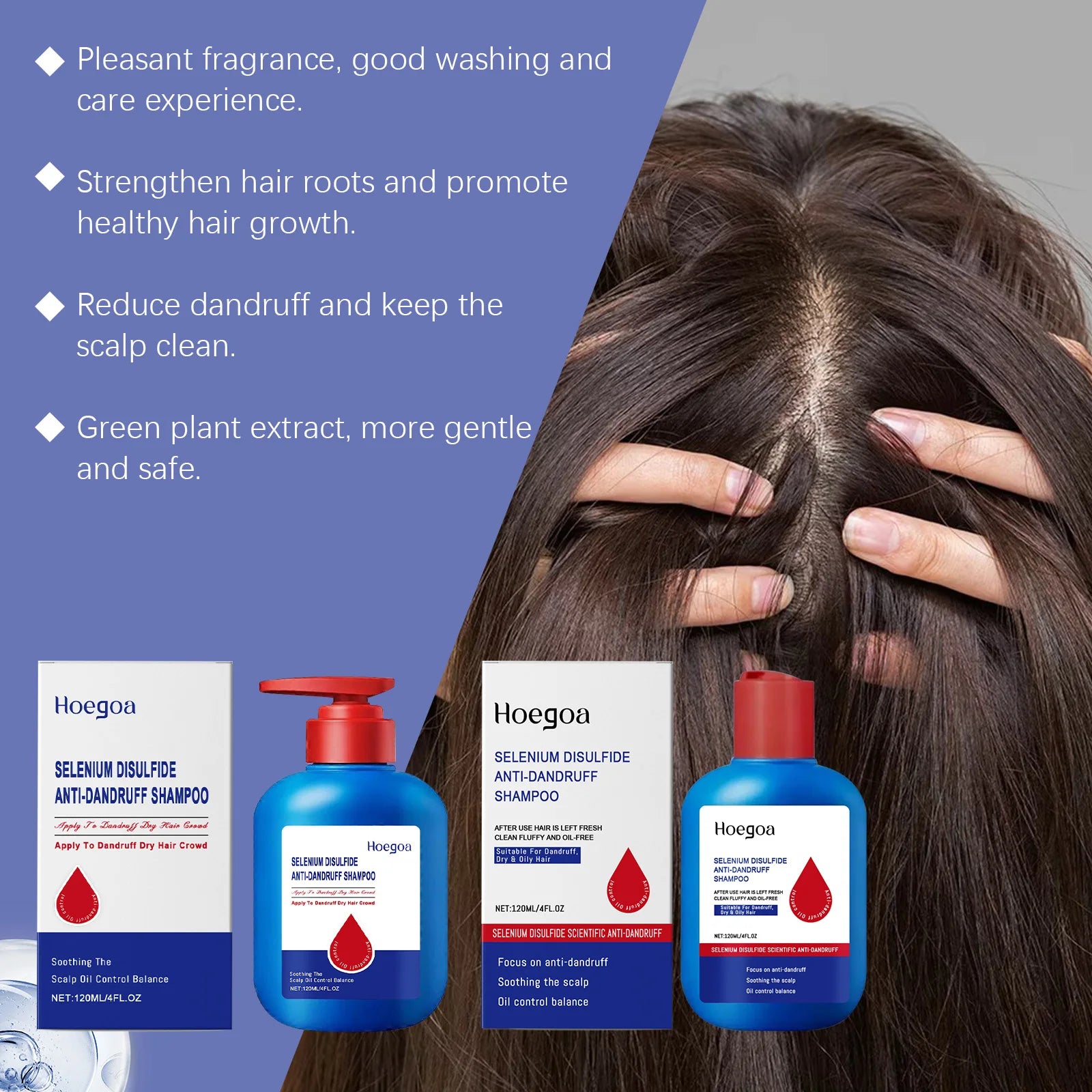 Selenium Sulfide Shampoo Deep Cleansing Remove Dandruff Reduce Scalp Itchy Balance Oil Strengthen Hair Roots Fluffy Hair Shampoo Oasis Select