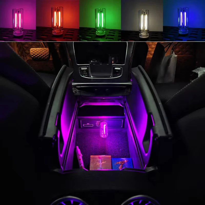 USB Touch Dimmable LED Filament Lamp – Car & Bedroom Mood Light