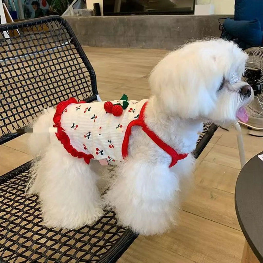 Puppy Clothes Girl Cute Spring Soft Breathable Vest Dog Outfit Apparel Cute puppy suspenders for spring and summer dog vest Oasis Select