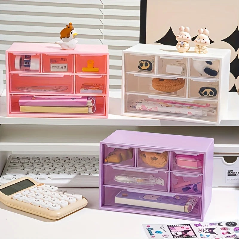 Six-compartment Drawer Storage Box, Drawer Bead Small Jewelry Storage Box, Plastic Storage Box, Convenient and Lightweight Oasis Select