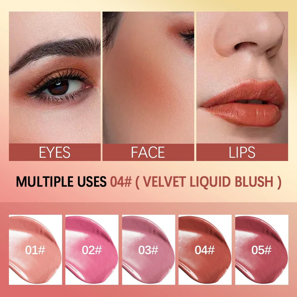 Matte Liquid Blush Velvet Blusher Orange Peach Face Pigment Lasting Beauty Natural Cheek Tint Cream Blush Makeup Maquiagem7.5ml Oasis Select