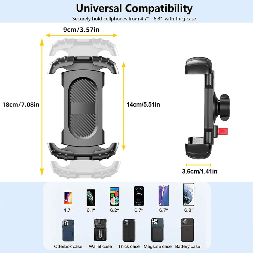 360° Bike & Motorcycle Phone Holder – Universal Non-Slip Mount