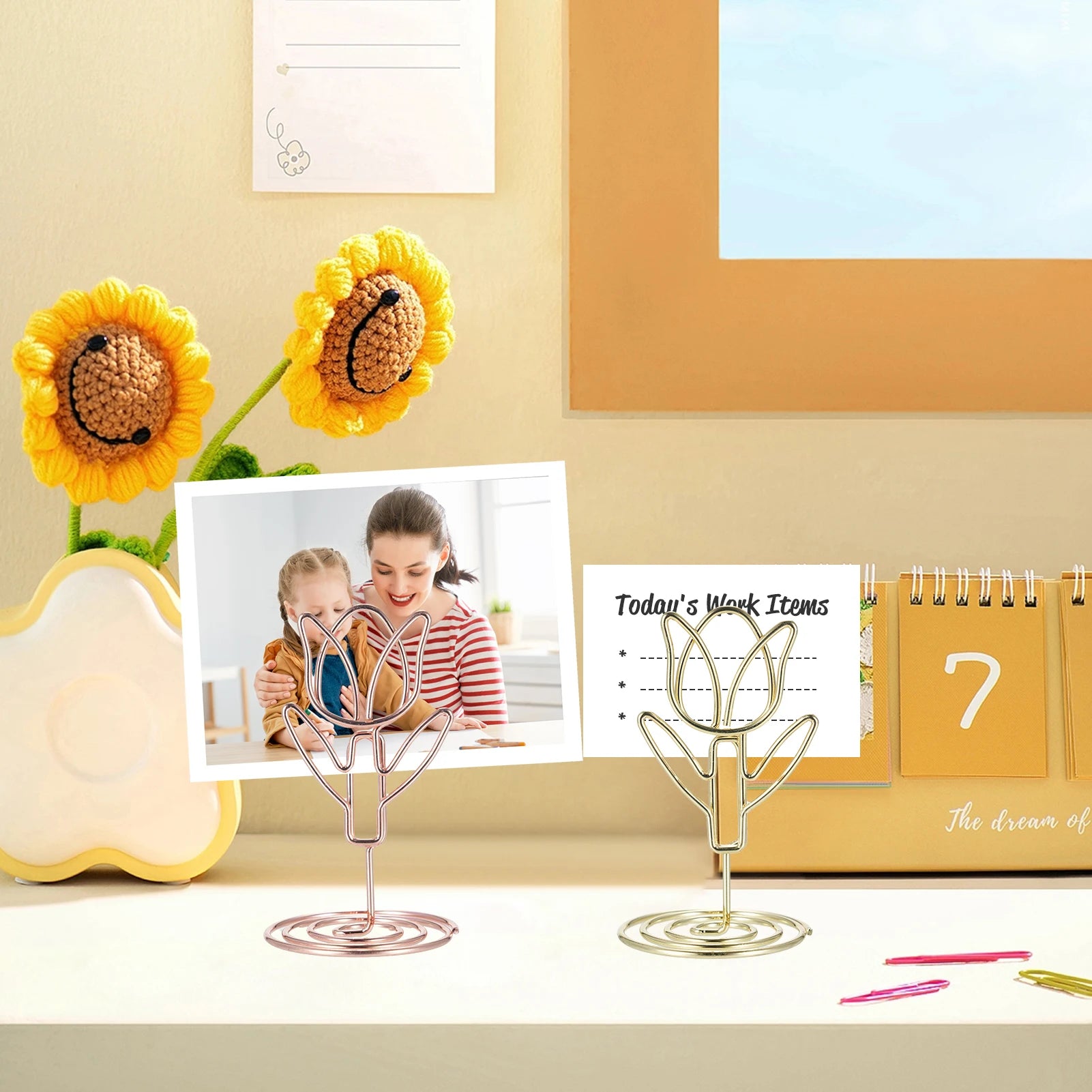 20 Pcs Table Number Holder Photo Clips Tulip Shaped Sign Stand Name Card for Centerpieces Wedding Birthday Party Home Decoration Oasis Select