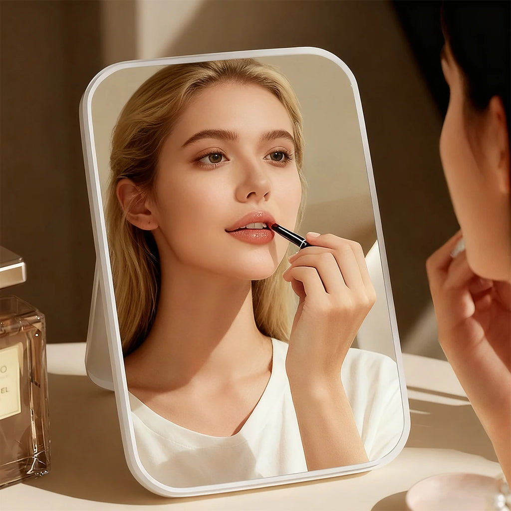 1 portable pink/white makeup mirror, foldable travel makeup mirror, home I am a dressing table, dormitory beauty mirror Oasis Select