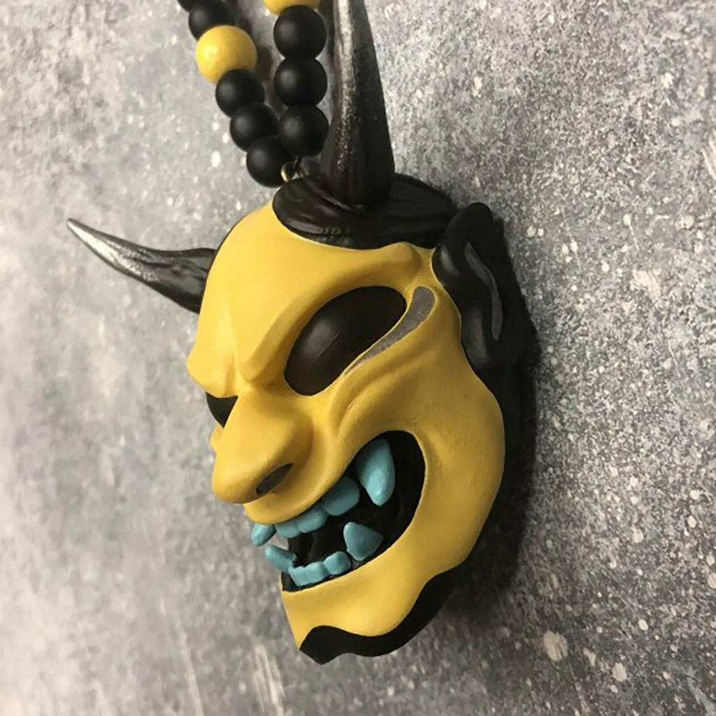 Samurai-Kabuto Helmet Hannya Japanese Oni Car Rear View Mirror Charm Japanese Ghosts Hanging Ornament Personalized Pendant Oasis Select