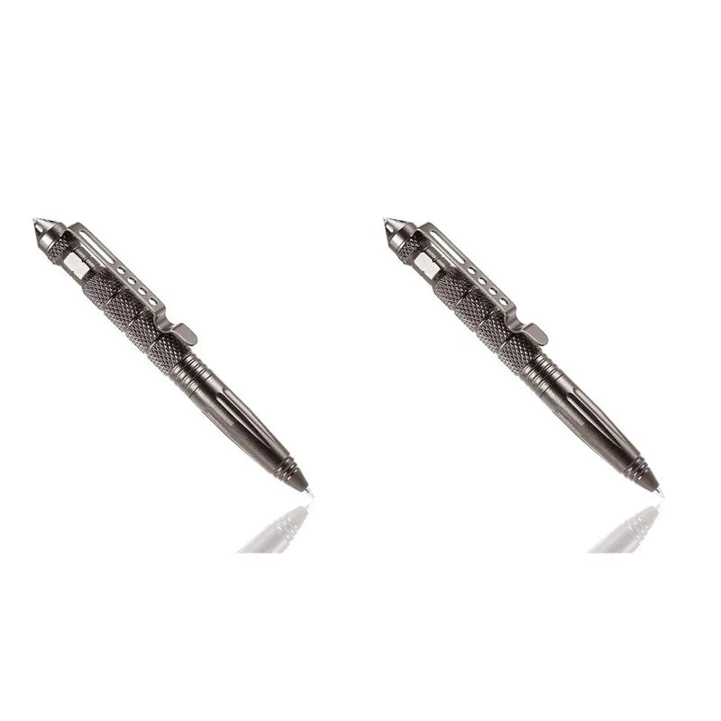 1/2/3/4pcs Multi Functional Tactical Pen High Quality Aluminum Anti Skid Portable Self Pen Steel Glass Breaker Survival Tool Oasis Select 2pcs Grey