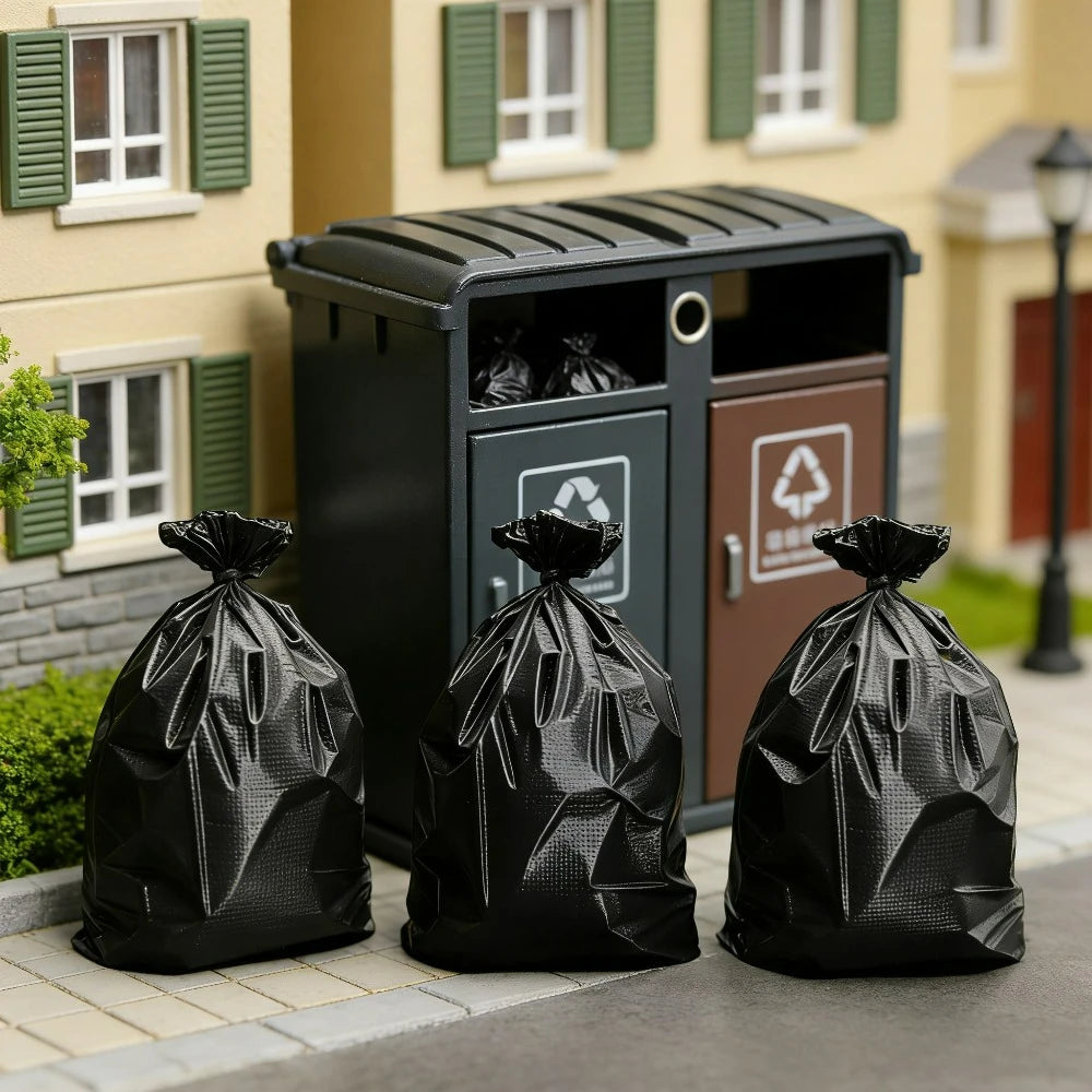 Miniature Trash Bags Sculpture 3pcs Funny Fake Garbage Bags Statues 3D Printed Prank Decor for Home Office Dollhouse Decorations Oasis Select