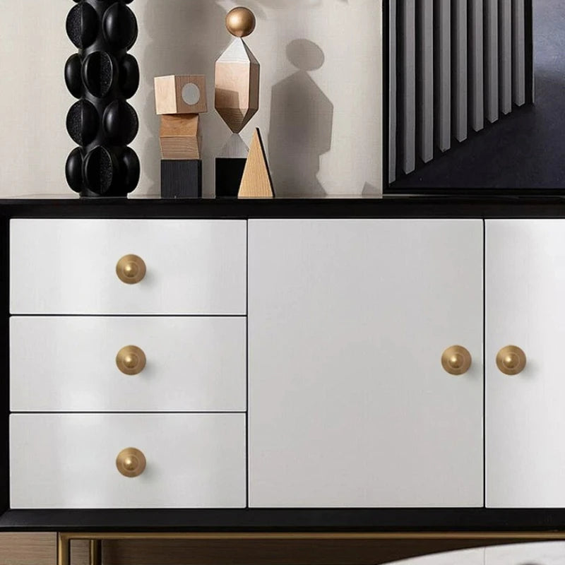 Brass French Retro Style Wind Cabinet Door Light Luxury Wardrobe Drawer Round Furniture Gold Silver Antique Bronze Handle Oasis Select