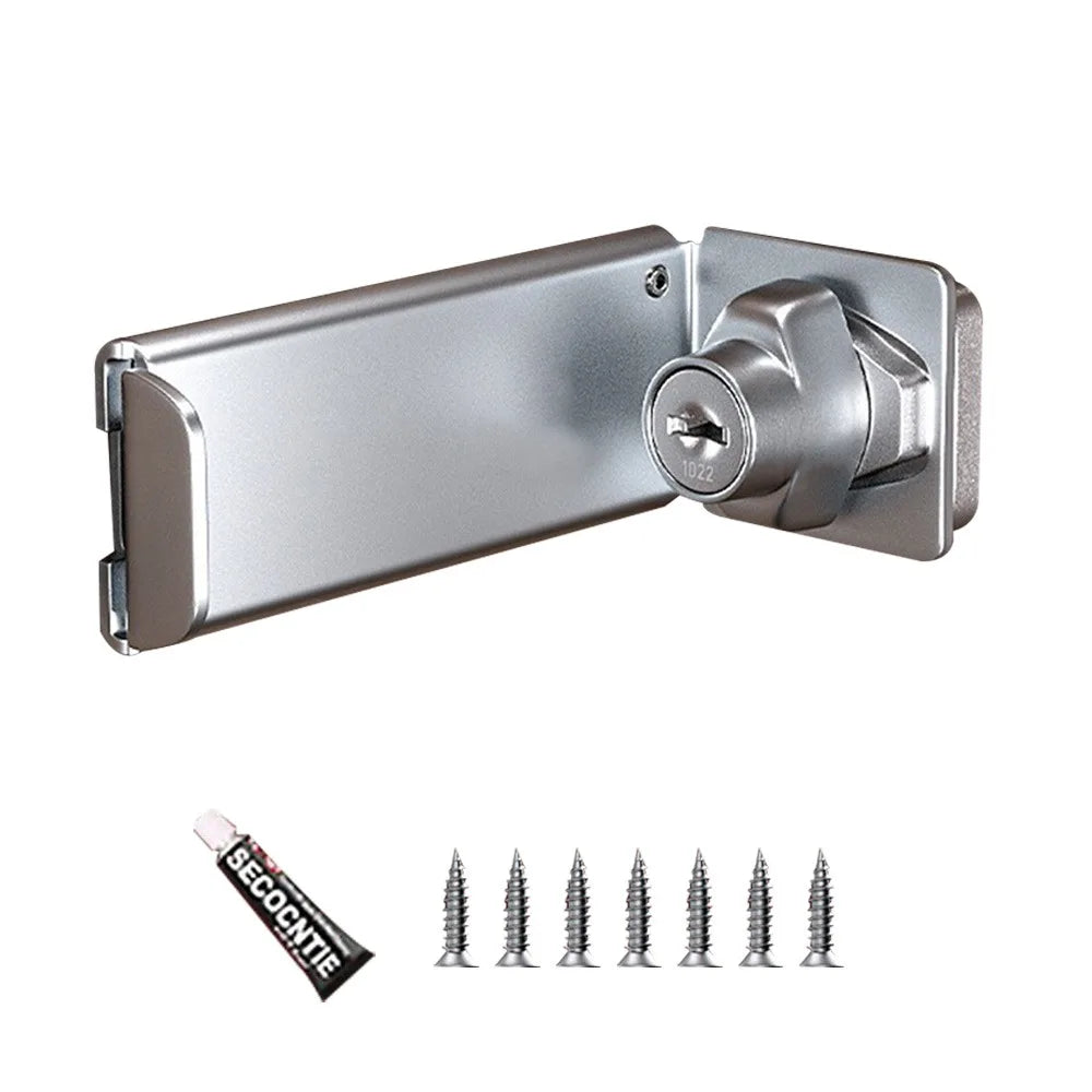 New Stainless Steel Door Clasp Lock 90 Degree Anti-theft Padlock Hasp Right Angle Burglar-proof Door Hasps Door Oasis Select Silver Style 2