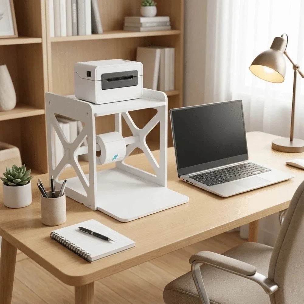 Sturdy Solid Material Multi-layer Desk Storage Organizer Layered Partition Design Stable Structure Label Printer Storage Rack Oasis Select