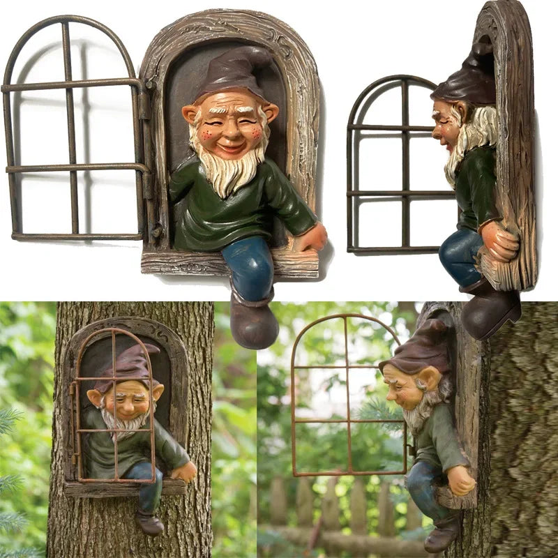 Rebellious Garden Gnome Statue Making a Rude Gesture with Long White Beard Funny Outdoor Decor for Garden Yard Gift for Friend Oasis Select