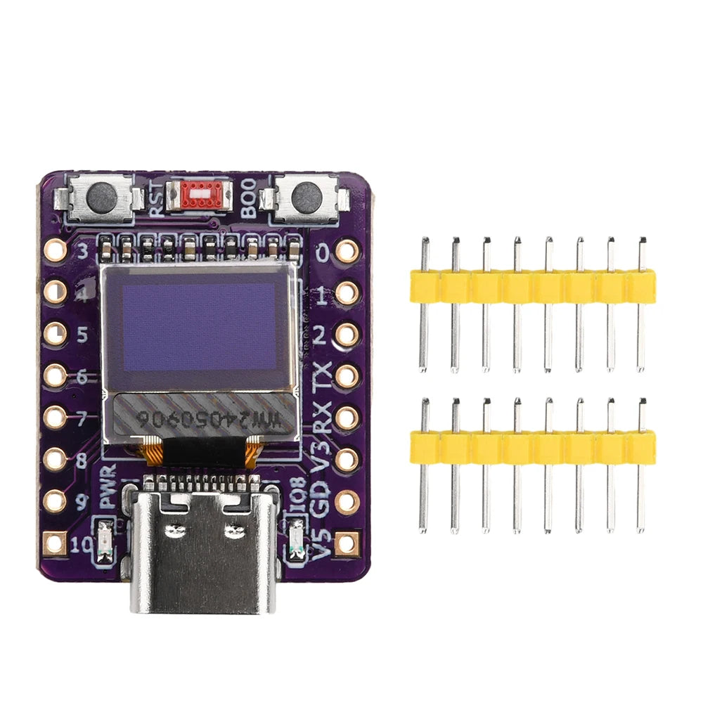 ESP32-C3 OLED Development Board with 0.42 inch OLED Module Ceramic Antenna WiFi Bluetooth ESP32 Supermini Development Board Oasis Select Purple