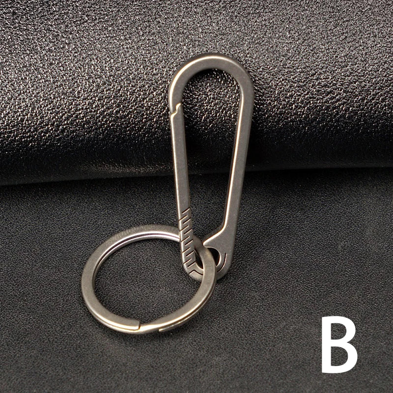 1PCS Titanium Alloy Keychain Tiranium Buckle Key Ring Car Accessories Titanium Buckles EDC Outdoor Tool Oasis Select B