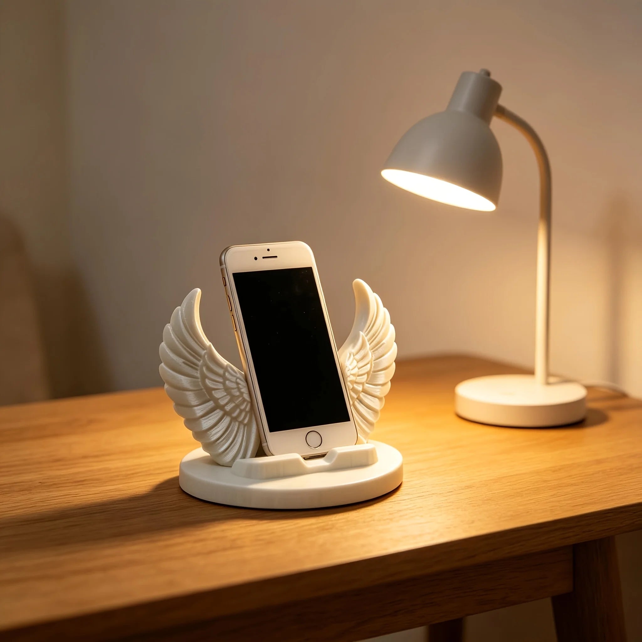 Angel Wings Phone Stand 3D Printed Wing Shaped Cell Phones Holder Ornaments Elegant Desk Decor for Office Bedroom & Coffee Table Oasis Select