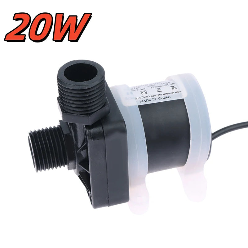 Solar-Powered Water Pump with 4 Point Threads – Quiet IP68, 12V 24V DC Brushless Motor for Showers, Heaters, and Heated Floors. Oasis Select