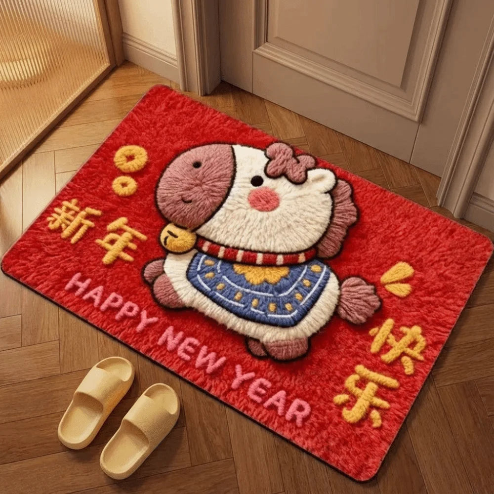 2026 New Year Horse Door Mat – Anti-Slip Quick Dry Floor Mat
