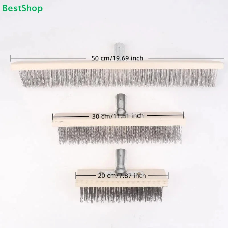 Stainless Steel Wire Brush Set | 3 Sizes, Wooden Handle