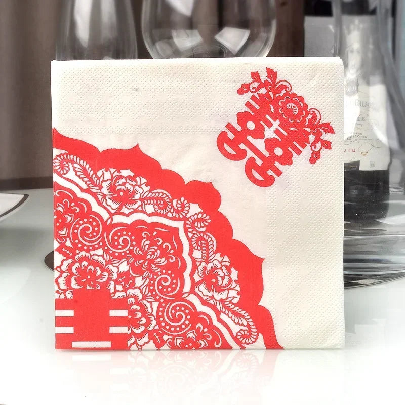 20PCS Rose Flower Assorted Vintage Napkins Decoupage Materials Christmas Paper Towels Crafts Disposable Tableware беби бон Oasis Select 05
