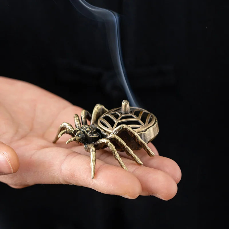 6PCS Creative Spider Incense Burner Buddhist Utensils Incense Burner Archaic Copper Alloy House Furnishings Home Decor Wholesale Oasis Select