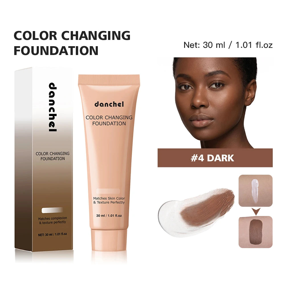 Color Changing Liquid Foundation Adaptive Skin Tone Buildable Coverage 12 Hours Wear Moisturizing Dewy Finish Cosmetics Oasis Select 4 Dark