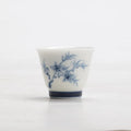 Clay White Porcelain Hand-painted Blue Tea Cup Ceramic Kung Fu Teacup Single Cup Blue And White Cup Oasis Select Tea-Tasting Cup