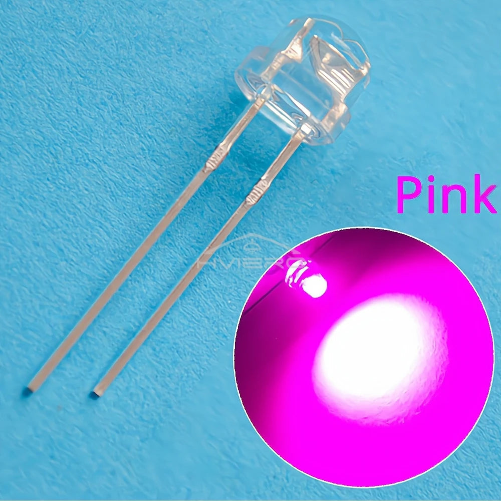 100Pcs 5mm Straw Hat LED Diodes – Wide Angle DIY Light Beads