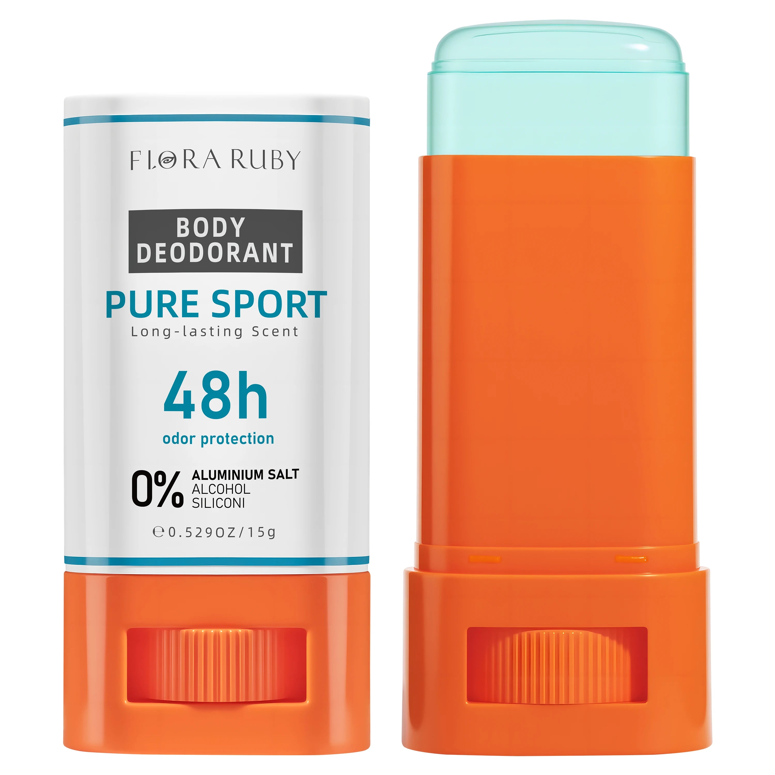 Flora Ruby Refreshing Body Care Cream for Armpits And Underarms, Odor Control, Fresh And Clean Feeling, Portable 15g Oasis Select 1PCS 04-Pure Sport