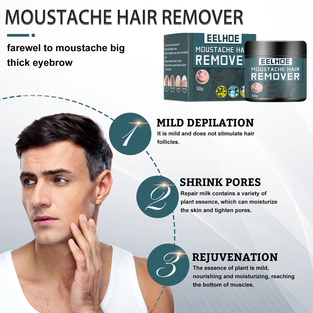 Men's Hair Removal Cream – Face, Beard, Body | eelhoe 50g Hair Removal Cream Oasis Select