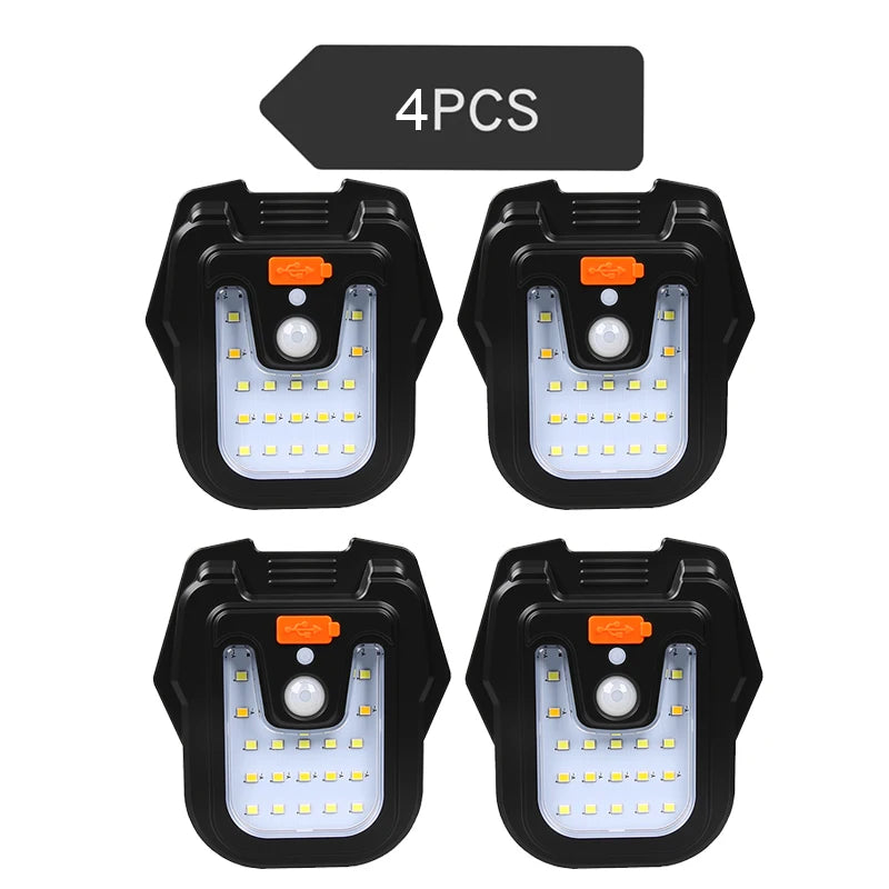 Solar Clip LED Light – 4 Modes, PIR Sensor, IP65, USB Charge