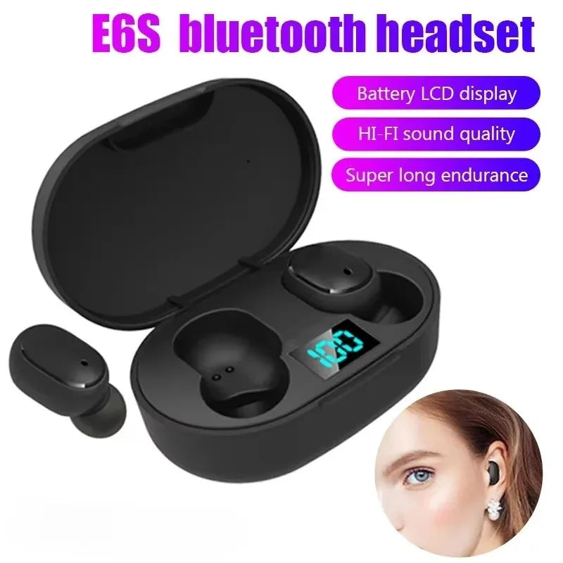 E6S TWS Bluetooth Earphones Wireless Bluetooth Headset Noise Cancelling Headsets With Microphone Headphones For Xiaomi iphone Oasis Select