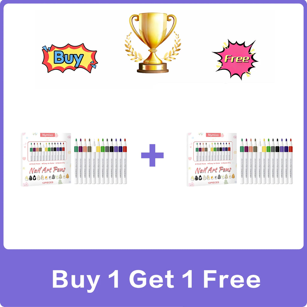 12pc Multi Color Nail Art Pen Set – Waterproof DIY Manicure Kit