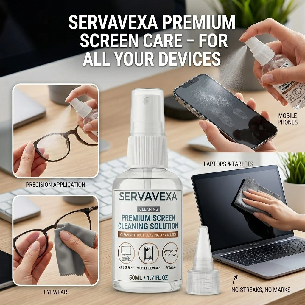 7-in-1 Screen Cleaner Spray Kit with 5 Brushes & Microfiber Cloth Dust Remover for Phone Laptop Keyboard Monitor Tablet Camera Oasis Select