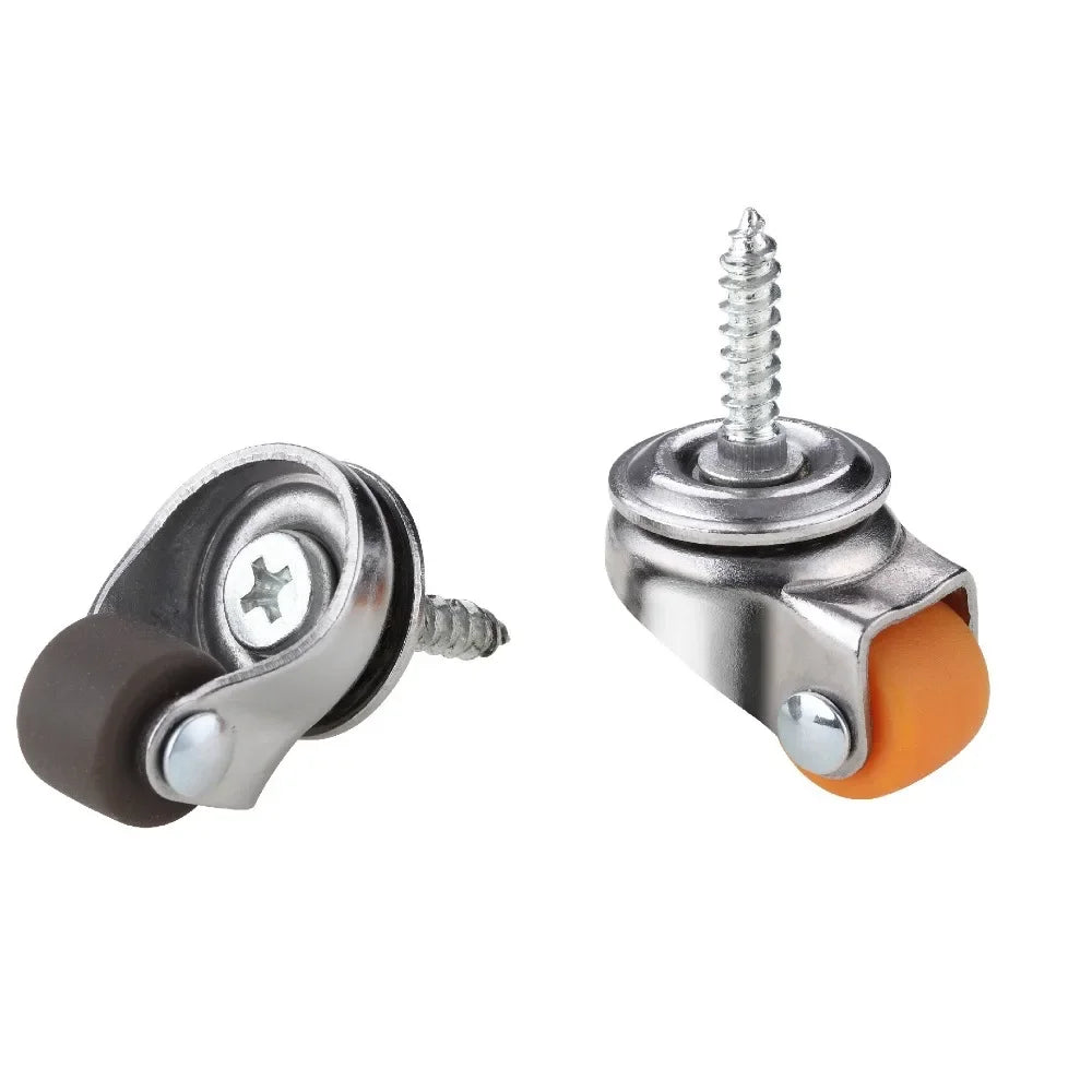4pcs 0.5 Inch Small Casters Wheels Low Profile No Noise Mini Caster Wheels DIY Storage Box Small Furniture Wheels Appliances Oasis Select