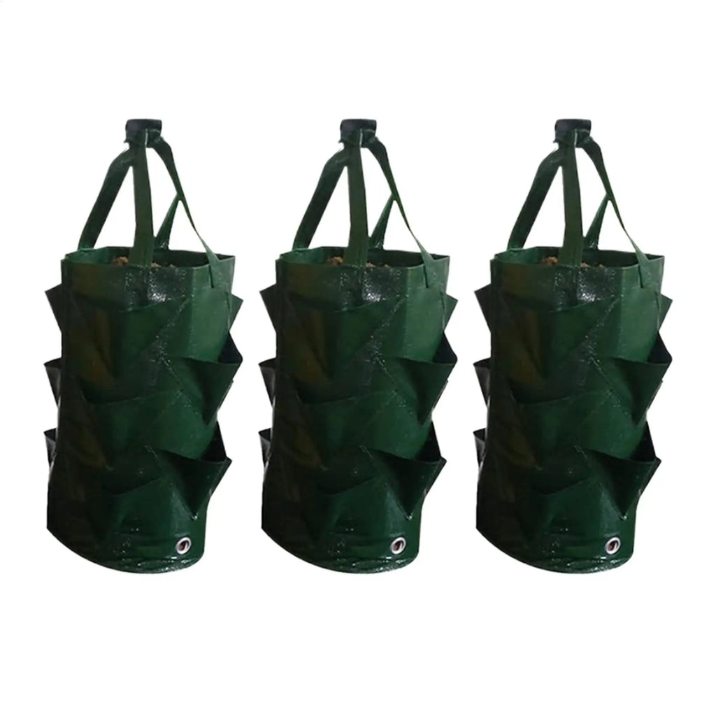 3Pcs Hanging Grow Bags For StrawberryTomatoes Hanging Planting Grow Bag Vertical Garden Strawberry Planter Pot Aeroponic Tower Oasis Select