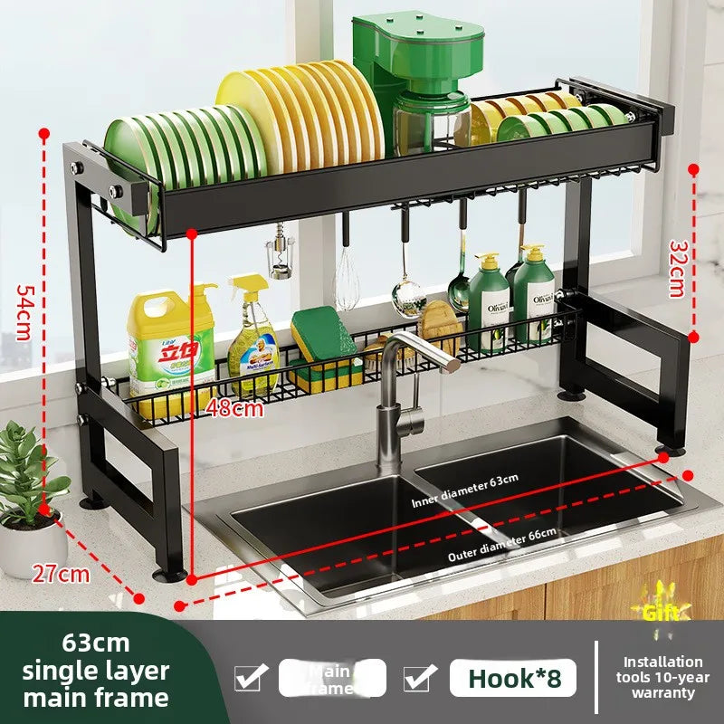Multifunctional Kitchen Sink Shelf Dish Rack Drain Rack Countertop Dish Rack Drain Sink Rack Oasis Select 63cm D
