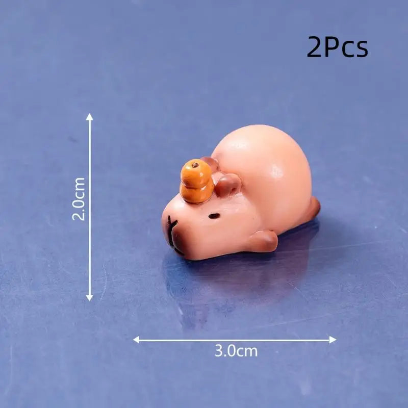 Charming Mini Capybara Resin Figurines (2Pcs), Animal Ornaments for DIY Fairy Garden, Moss Landscape Decor Oasis Select A7