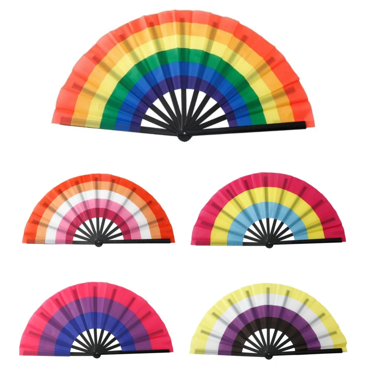 Rainbows Folding Fan Colourful Fan LGBTs Gay Pride Party Summer Cooling Fan Music Festival Women Men Props Lightweight Oasis Select