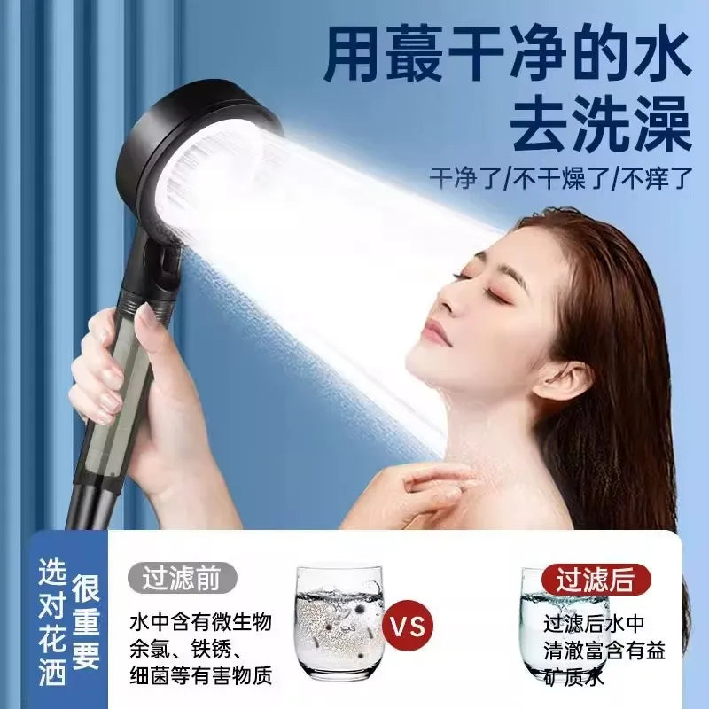 New High Pressure Shower Head Set 5 Jet Modes Adjustable Shower Head with Filter Large Water Flow Spray Bathroom Accessories Oasis Select