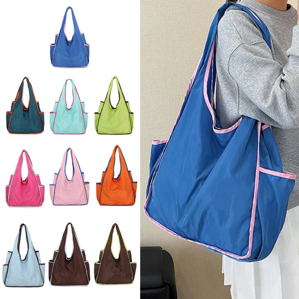 Thick Foldable Shopping Storage Bag Large Capacity Reusable Grocery Bags Eco Friendly Supermarket Waterproof Shoulder Bag Oasis Select