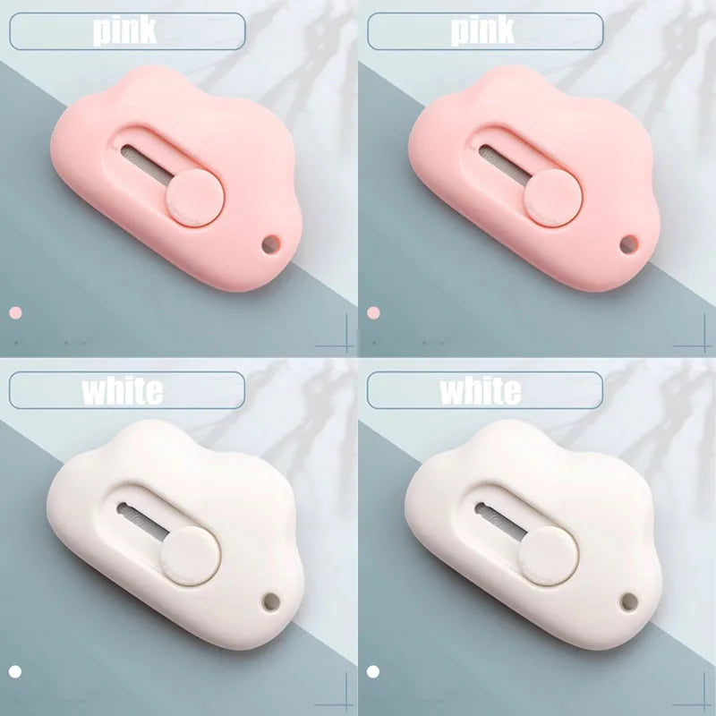 1/4pcs Mini Utility Knife Retractable Letter Opener Box Cutter Portable Carton Opener Paper Cutting Tool School Office Supplies Oasis Select 4pcs mix 2