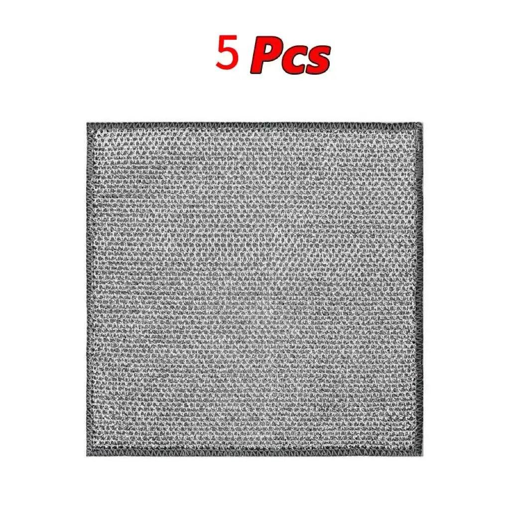 Non-Scratch Wire Dishcloth – Reusable Steel Wool Scrubber Kitchen Scrubber Cloth Oasis Select 5pc