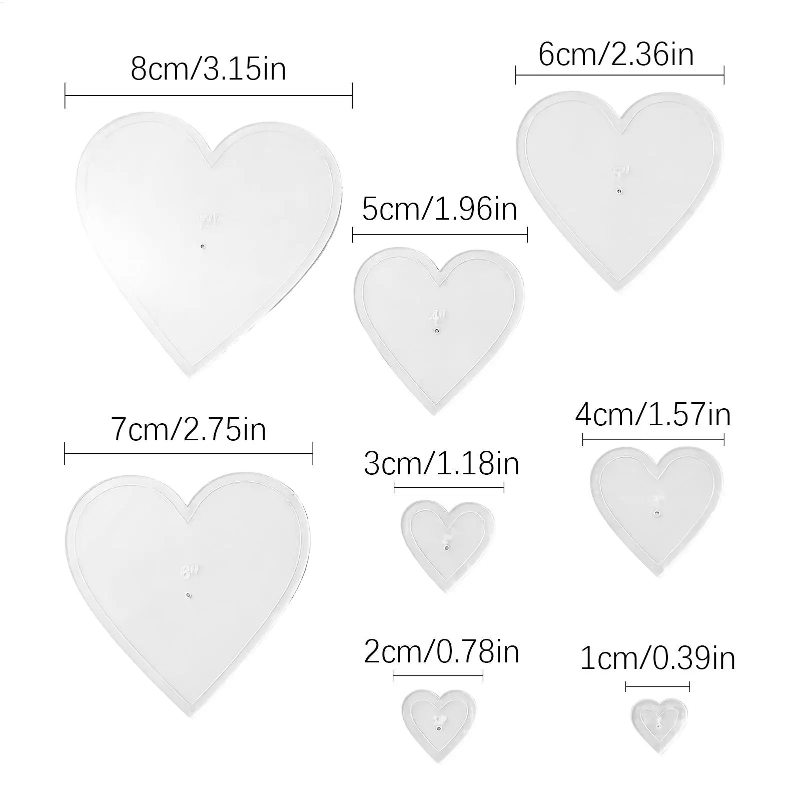 Template for Quilting 8Piece Heart Shape Tool Quilting Templates for Cutting Patterns for Women Beginner Craft Family Activities Oasis Select
