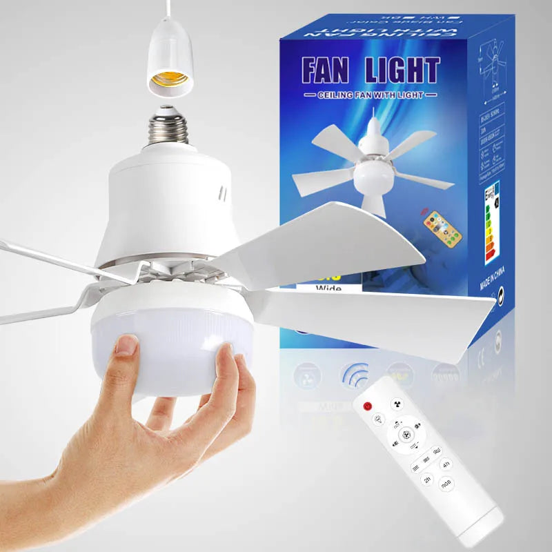 URGGU 30W LED Ceiling Fan E27 Remote Control Dimmable 3-Mode