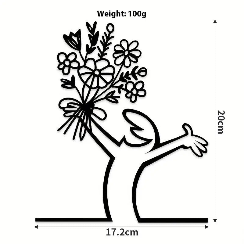 Modern Metal Poster Line Figure Switch Sticker for Easy Hang Installation Living Room Bedroom Decor Oasis Select A8